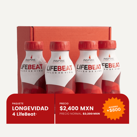 Kit Longevidad 4 LifeBeat | 4 Botellas, 32 Porciones